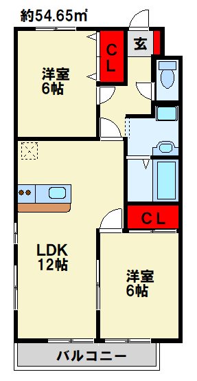 ジュネス守恒 101号室 間取り
