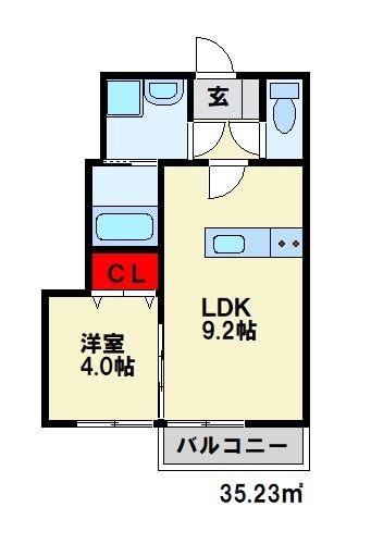 シャルム岡垣Ⅲ 102号室 間取り