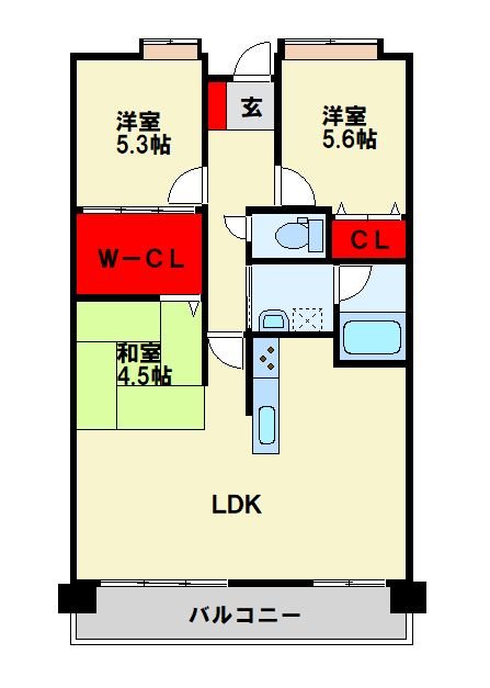 ライフプラザ沢見壱番館  103号室 間取り