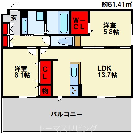 SHIZUKA大里   102号室 間取り