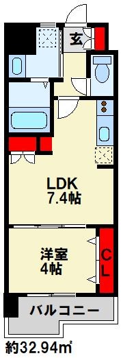 REGARIA KOKURAKITA　CENTER PLACE 406号室 間取り