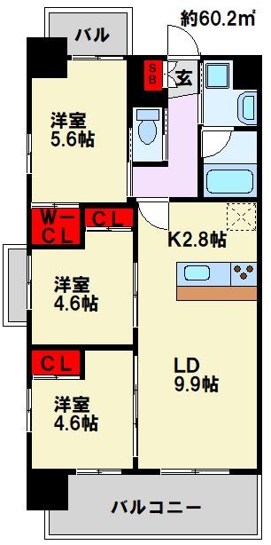 コンダクトレジデンスFUTAJIMA 間取り