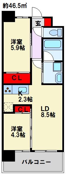 コンダクトレジデンスFUTAJIMA 間取り図