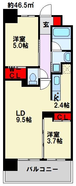 コンダクトレジデンスFUTAJIMA 間取り図