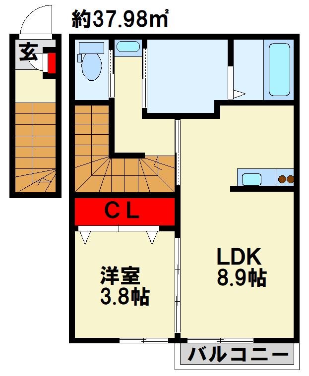 グラン岡垣Ⅳ 202号室 間取り