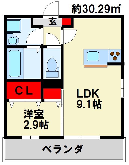D-ROOM下富野 101号室 間取り