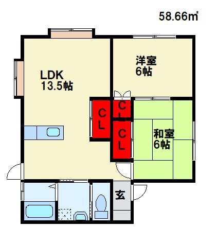 メゾンセイワ B棟 202号室 間取り