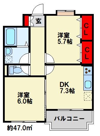 フェルト1215  302号室 間取り