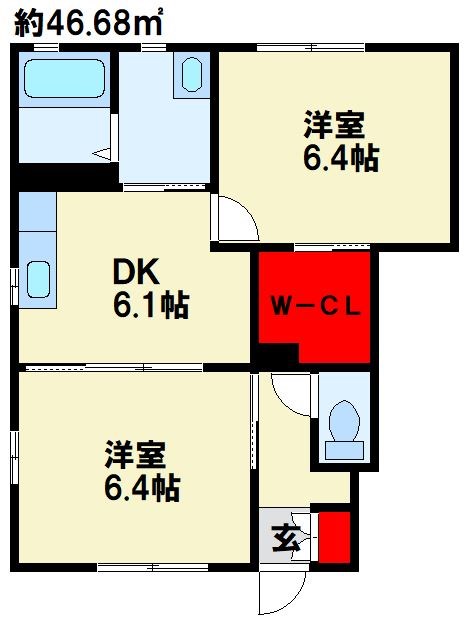 コムハウス 参番館 101号室 間取り