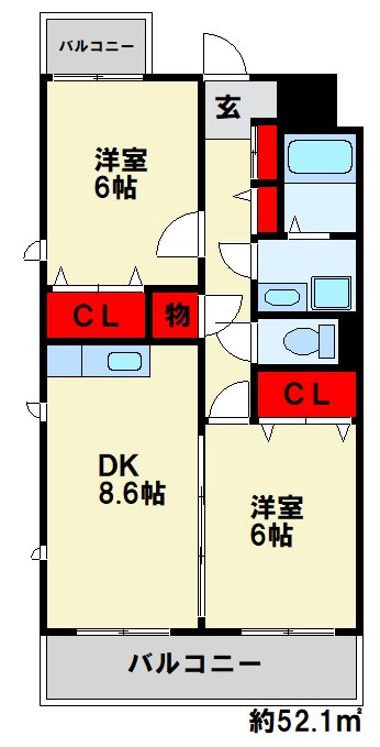 雅ビル 407号室 間取り