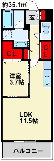 フェリーチェ中井けやき通り 302号室 間取り