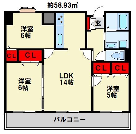 グランドパレス行橋駅前 903号室 間取り