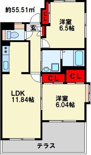 高峰ポロニア 406号室 間取り