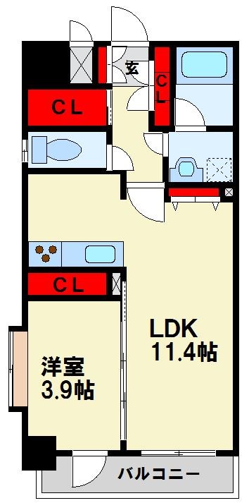 レジデンス枝光 801号室 間取り