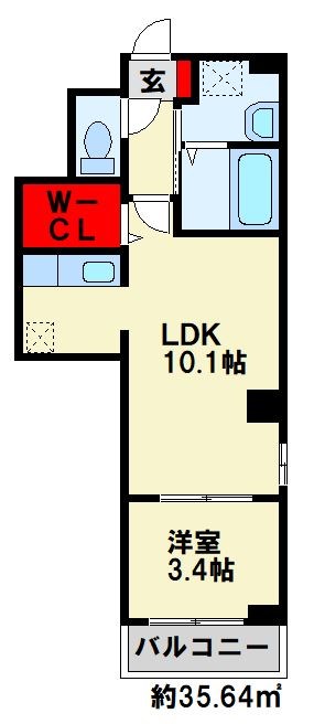 グレイスヒル 101号室 間取り