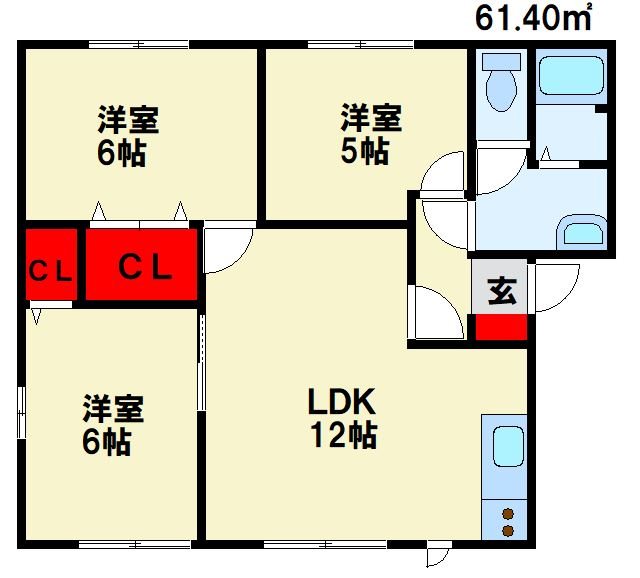 パールリバー浅川 E棟  202号室 間取り