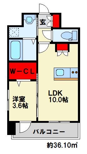 ルークス穴生 802号室 間取り