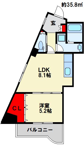 フェルト1713 601号室 間取り
