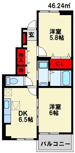 エクセレントⅡ 103号室 間取り