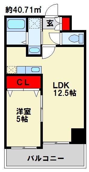 THE SQUARE・Suite Residence 1302号室 間取り