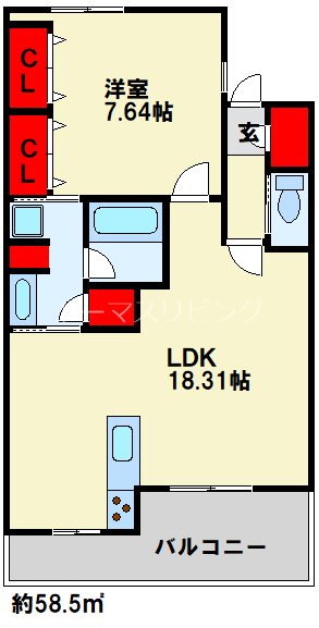 アクアサージュ大手町 208号室 間取り