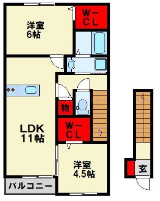 サンライズ浜町 203号室 間取り