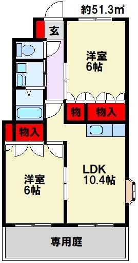 こもれび 201号室 間取り