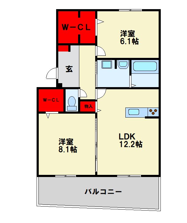D-ROOM中井 101号室 間取り