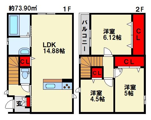 サンラプロ東水町 B号室 間取り