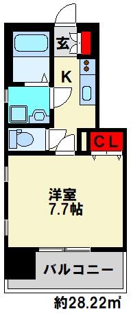 アースコートＹ’sシティ片野新町 403号室 間取り