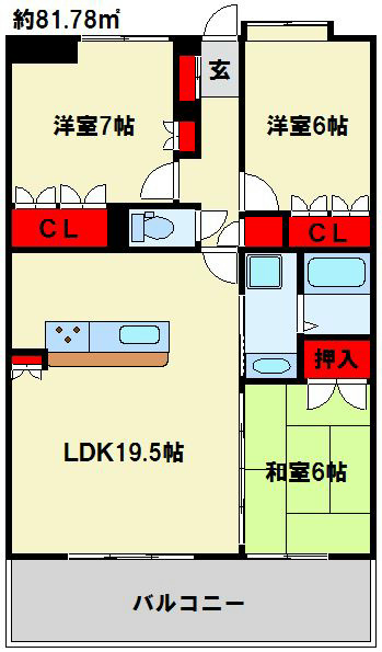 シャトレ大手町　N棟 間取り図