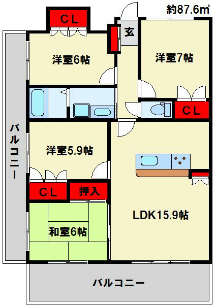シャトレ大手町　N棟 間取り