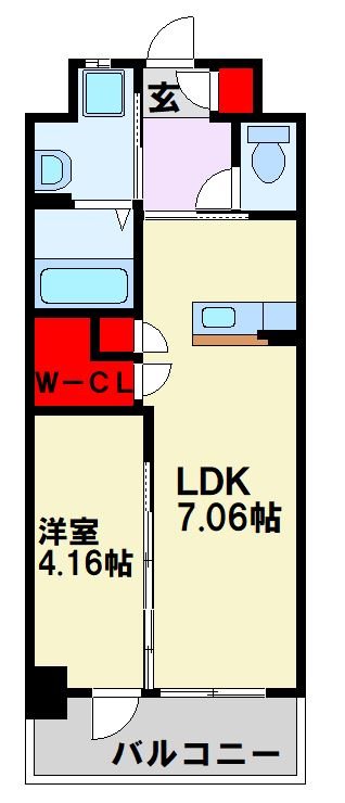ウイングス穴生 603号室 間取り