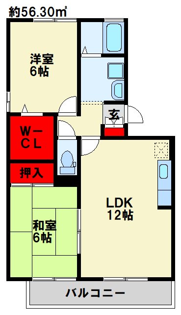 リバーフィールドⅡ 302号室 間取り