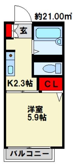サンオーシャン 103号室 間取り