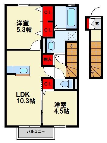 メゾンパークス白岩 203号室 間取り