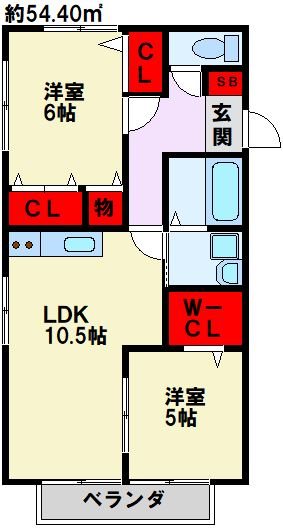 ヒルズリバーサイド B棟    間取り図