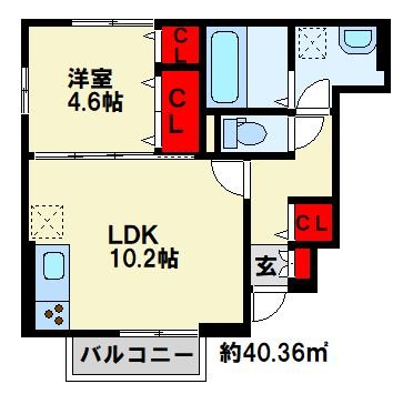 GRANCASA下貫 101号室 間取り