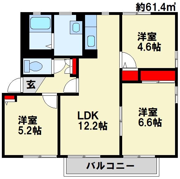 アルカディア F棟  201号室 間取り