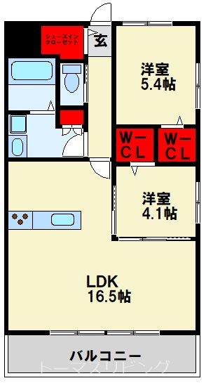 Land Axis 101号室 間取り