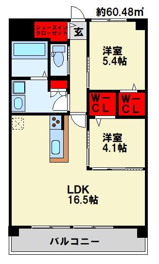 Land Axis 106号室 間取り