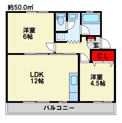 ユートピア葛原 407号室 間取り