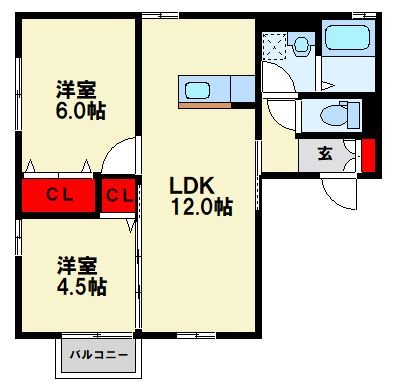カーサロッソ 101号室 間取り