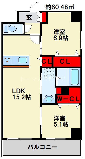 グランシャルール京町 間取り