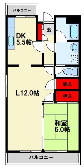 グランドハイツ東大谷 間取り図