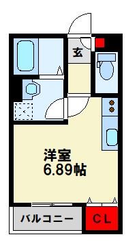 THE NOBLES 東曲里町 201号室 間取り