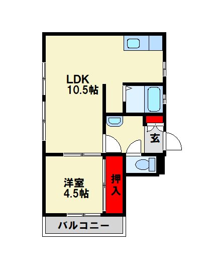 サンライズ谷口Ⅱ 201号室 間取り