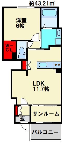 ピースタウン原町 102号室 間取り