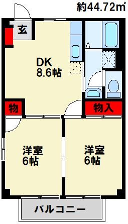 ウッディⅠ 101号室 間取り