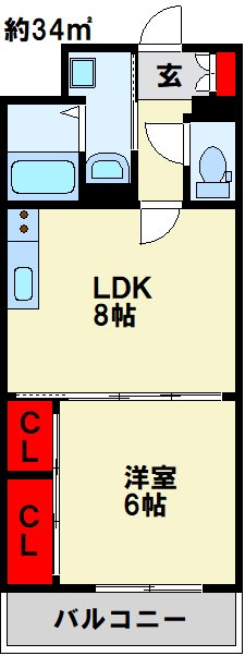 ヒット砂津BLD 303号室 間取り